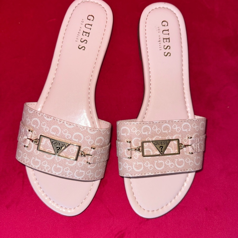 GUESS Women's Pink Slide Sandals